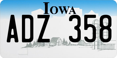 IA license plate ADZ358