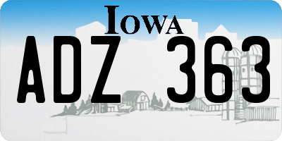 IA license plate ADZ363