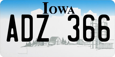 IA license plate ADZ366