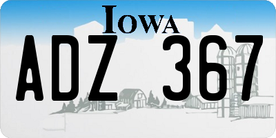 IA license plate ADZ367