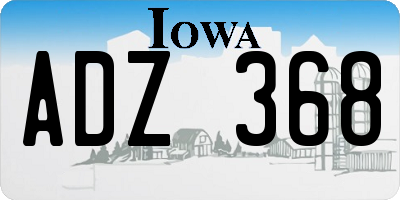 IA license plate ADZ368
