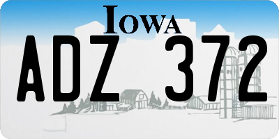 IA license plate ADZ372