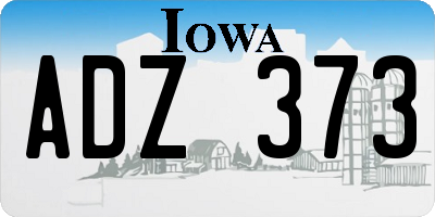 IA license plate ADZ373
