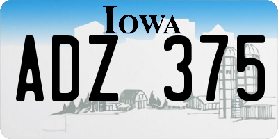 IA license plate ADZ375