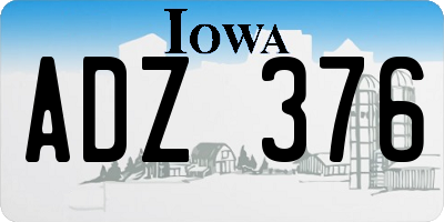 IA license plate ADZ376