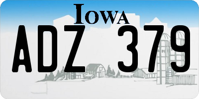 IA license plate ADZ379