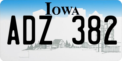 IA license plate ADZ382