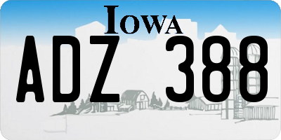 IA license plate ADZ388