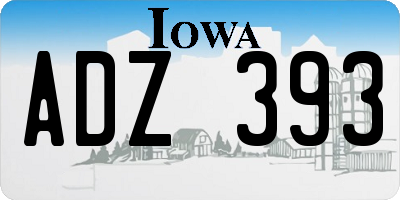 IA license plate ADZ393