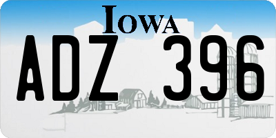 IA license plate ADZ396
