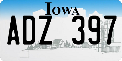 IA license plate ADZ397