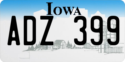 IA license plate ADZ399