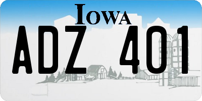IA license plate ADZ401