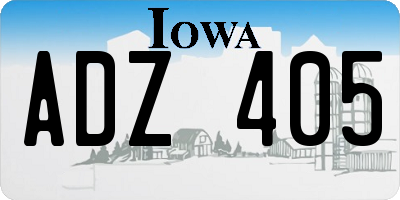 IA license plate ADZ405