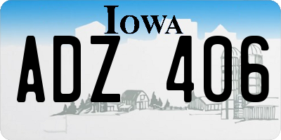 IA license plate ADZ406