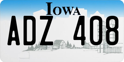 IA license plate ADZ408