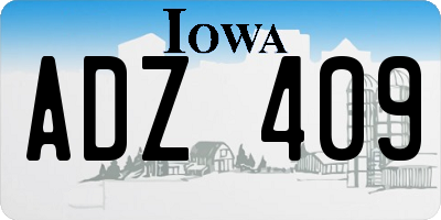 IA license plate ADZ409