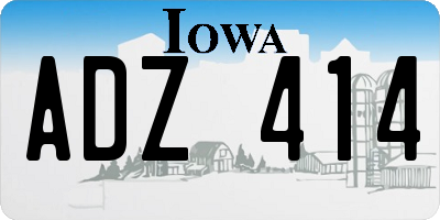IA license plate ADZ414