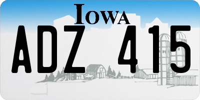 IA license plate ADZ415