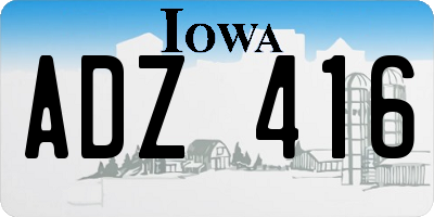 IA license plate ADZ416