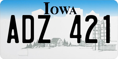 IA license plate ADZ421