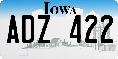 IA license plate ADZ422