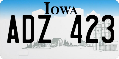 IA license plate ADZ423