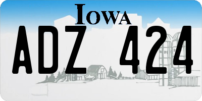 IA license plate ADZ424