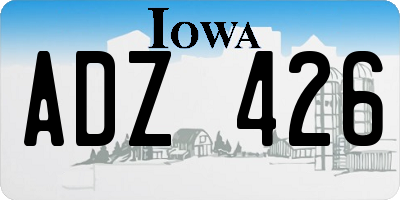 IA license plate ADZ426