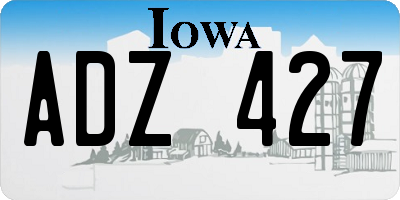 IA license plate ADZ427