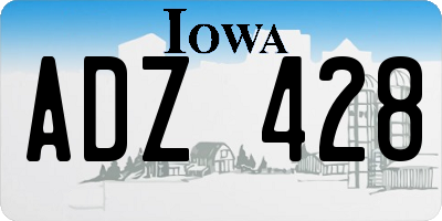 IA license plate ADZ428