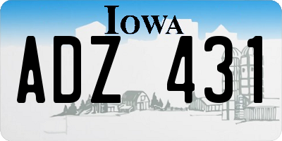 IA license plate ADZ431