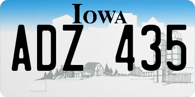 IA license plate ADZ435