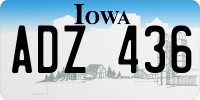 IA license plate ADZ436