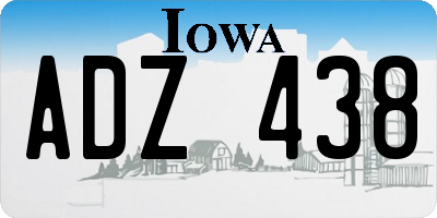 IA license plate ADZ438