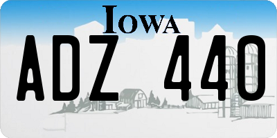 IA license plate ADZ440