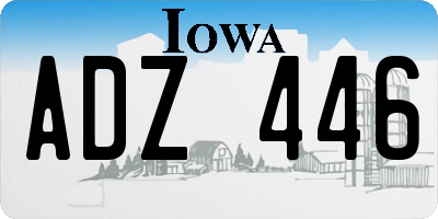 IA license plate ADZ446
