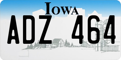 IA license plate ADZ464