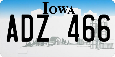 IA license plate ADZ466