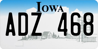 IA license plate ADZ468