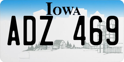 IA license plate ADZ469