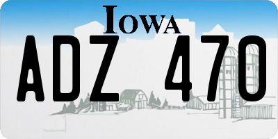 IA license plate ADZ470