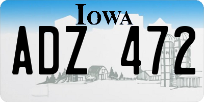 IA license plate ADZ472