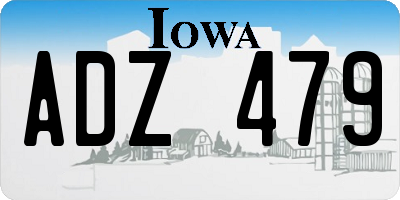 IA license plate ADZ479