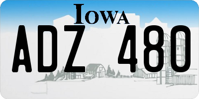 IA license plate ADZ480