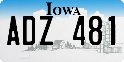 IA license plate ADZ481