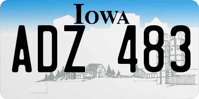 IA license plate ADZ483