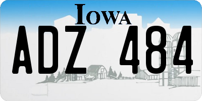 IA license plate ADZ484