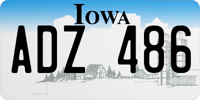 IA license plate ADZ486