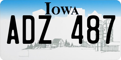 IA license plate ADZ487